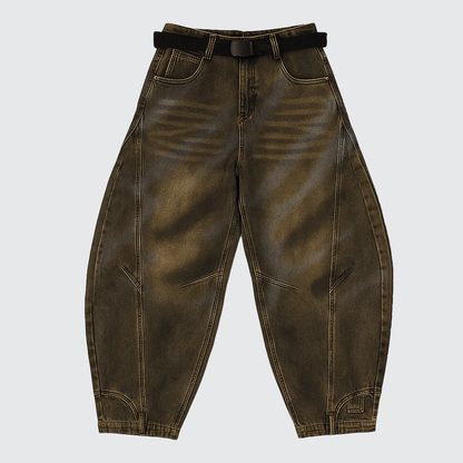 Y/Y Loose-Fit Washed Curved Jeans