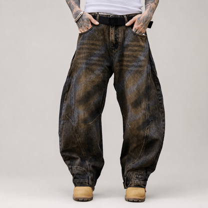 Y/Y Loose-Fit Washed Curved Jeans