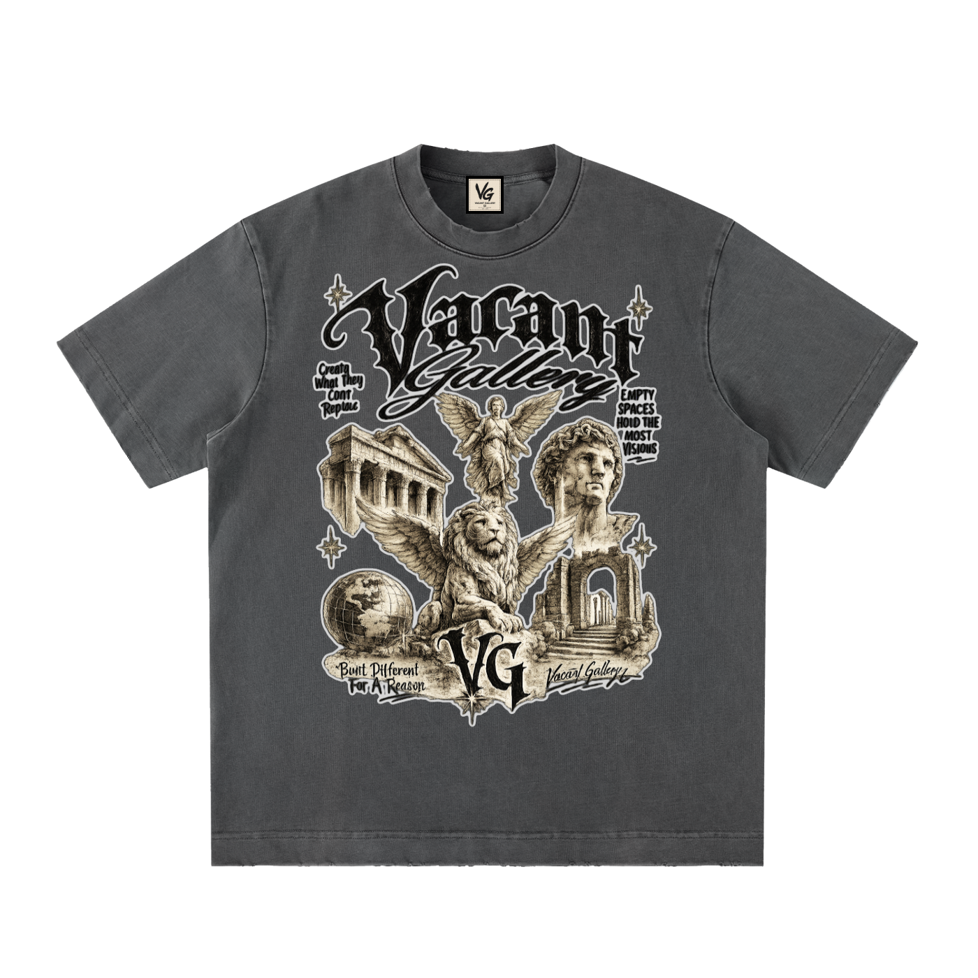 2 Heavyweight Vintage Washed Frayed T-Shirt