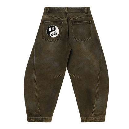 Y/Y Loose-Fit Washed Curved Jeans