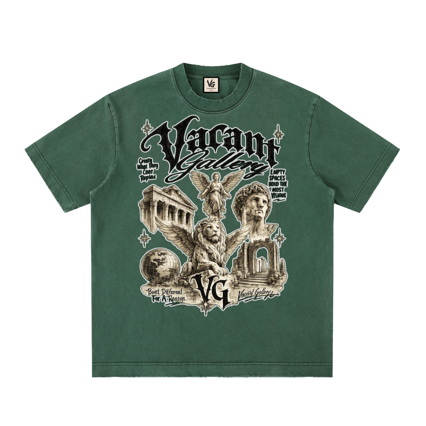 2 Heavyweight Vintage Washed Frayed T-Shirt