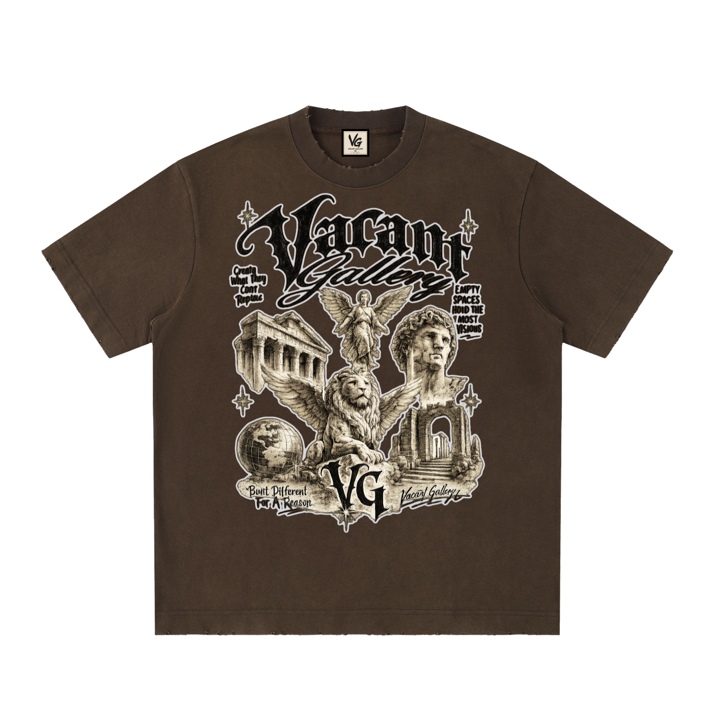2 Heavyweight Vintage Washed Frayed T-Shirt